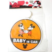 Disney Mickey Mouse Baby Safety Car Sign Orange Brand New