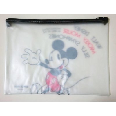 Photo2: Disney Mickey Mouse Vinyl Pouch Bag Brand New