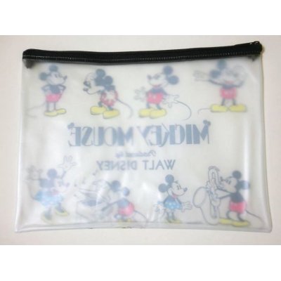 Photo2: Disney Mickey Minnie Mouse Vinyl Pouch Bag Brand New