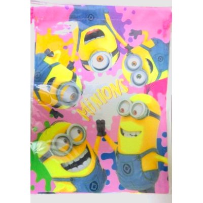 Photo1: Minions Pouch Kinchaku Mini Bag Lunch Bento Pink Brand New