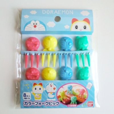 Photo1: Doraemon Dorami lovely Food Fork Picks Bento Lunch Party