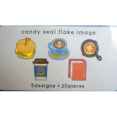 Photo2: Cafe coffee pancake bagel flake vinyl stickers for scrap booking photo schedule book etc...100 pcs New