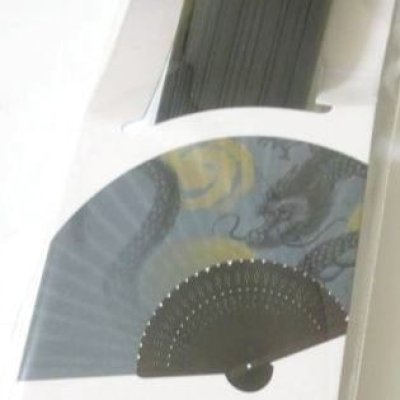 Photo2: Bamboo Folding Fan Dragon uzumaki gray Brand New