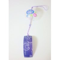 Furin Glass Wind Chime ajisai asagao flower purple Japan Brand New