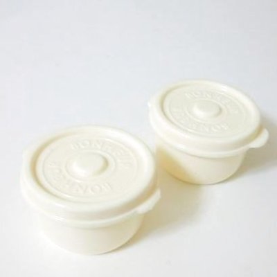 Photo1: Bento Lunch Box Accessory Mayonnaise Sauce Fruits Mini Cup White 2pcs set 48ml M