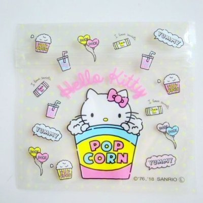 Photo1: Sanrio Hello Kitty Plastic Ziplock Petit Bags popcorn 6pcs Brand New