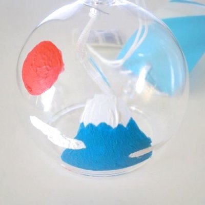 Photo2: Furin Glass Wind Chime Mt.Fuji Japan handmade Brand New