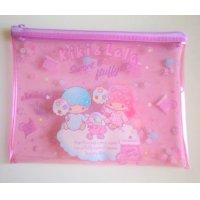 Sanrio Little Twin Stars Kiki & Lala Vinyl Pouch pink Brand New