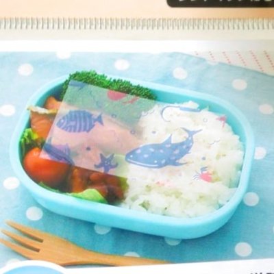 Photo2: Bento Lunch Box Accessory Food antibacterial sheet Ocean Marine Japan New