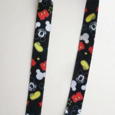 Photo2: Disney Mickey Mouse ID Card Holder Neck Strap lanyard with case Black New