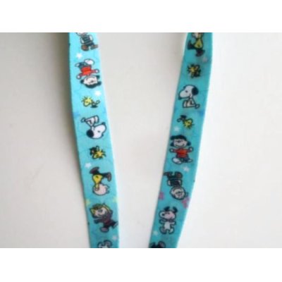 Photo2: Peanuts Snoopy ID Card Holder Neck Strap lanyard with case Blue New