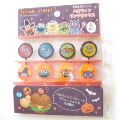 Photo1: Sesame Street Halloween Bento Lunch Food Picks Party New