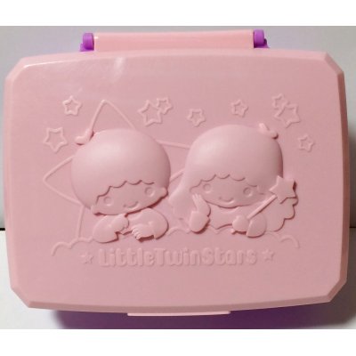 Photo1: Sanrio Little Twin Stars Kiki & Lala Cotton Tissue etc...Case Makeup Pink Brand New