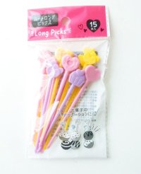 Food Picks Bento Lunch Party Heart Sweets Long Picks Brand New