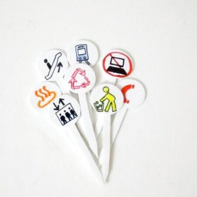 Photo1: Bento Lunch Box Accessory Food Picks pictopram  8 pcs party gift Brand-New