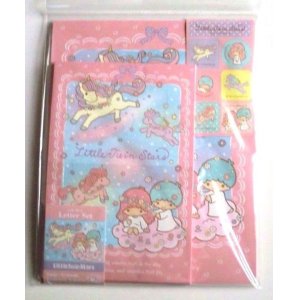 Photo: Sanrio Little Twin Stars Kiki & Lala Mini Letter Set Unicorn Pink Brand New