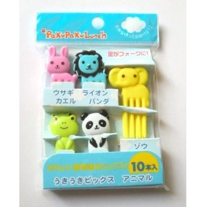 Photo: Bento Lunch Box Accessory Food Picks Forks Animals 10 pcs Brand-New