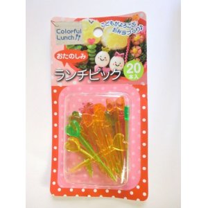 Photo: Bento Lunch Box Accessories Food Picks Crystal Heart Ribbon Crown Flower 20 pcs