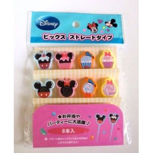 Photo: Disney Mickey Mouse Food Picks Pink Yellow Orange Blue Bento Lunch Party