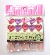 Photo: Bento Lunch Box Accessory Crystal Heart Crown Food Picks Spoon 10 pcs Brand-New