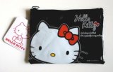 Photo: Sanrio Hello Kitty Pouch Mesh Bag Ribbon Black Brand New