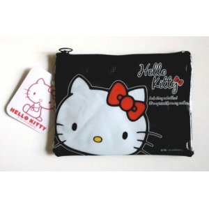 Photo: Sanrio Hello Kitty Pouch Mesh Bag Ribbon Black Brand New