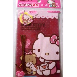 Photo: Sanrio Hello Kitty Plastic Bags M 8pcs Pink Party Present Gift Brand New