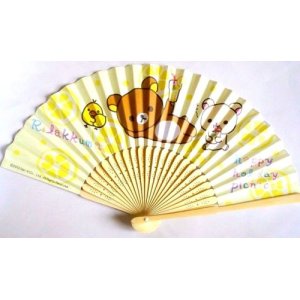 Photo: San-X Rilakkuma Rilakuma Folding Fan Happy Holiday Picnic Lemon New