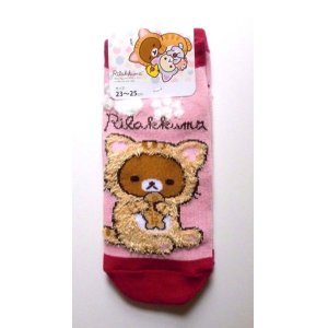 Photo: San-X Rilakkuma Ankle Low Cut Socks Cat Taiyaki Pink Red Brand New