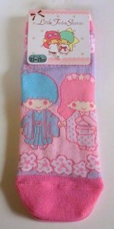 Photo: Sanrio Little Twin Stars Kiki & Lala Ankle Low Cut Socks Kimono Pink New