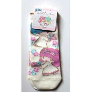 Photo: Sanrio Little Twin Stars Kiki & Lala Ankle Low Cut Socks White Pink Rose New