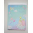 Photo1: Sanrio Little Twin Stars Kiki & Lala Memo Pad Unicorn Blue Brand New (1)