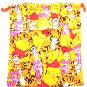 Photo: Disney Winnie the Pooh Pouch Kinchaku Mini Bag Lunch Bento Yellow Brand New