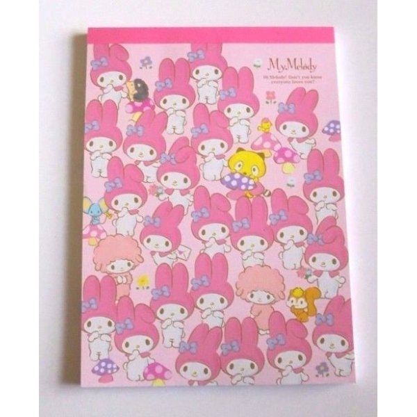 Photo1: Sanrio My Melody Mymelo Memo Pad Friends Pink Brand New (1)