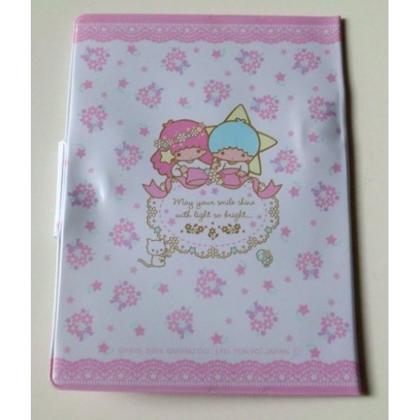 Photo2: Sanrio LittleTtwin Stars Kiki & Lala Card Case M Flower New (2)