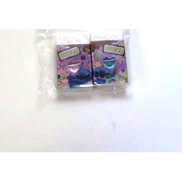 Photo2: Disney Stitch Eraser Stone Glitter 2 pcs Set Brand New (2)