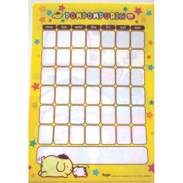 Photo2: Sanrio Pompompurin Clear File Folder Yellow Sweets Brand New (2)