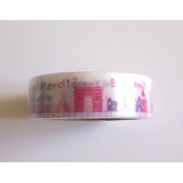 Photo2: Decorative Craft Washi Masking Tape Sticker World Traveling Paris Brand New (2)