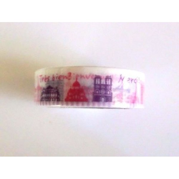 Photo3: Decorative Craft Washi Masking Tape Sticker World Traveling Paris Brand New (3)