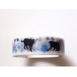 Photo1: Decorative Craft Washi Masking Tape Sticker Cat Woolen Yarn Brand New Blue (1)