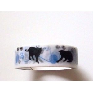 Photo: Decorative Craft Washi Masking Tape Sticker Cat Woolen Yarn Brand New Blue