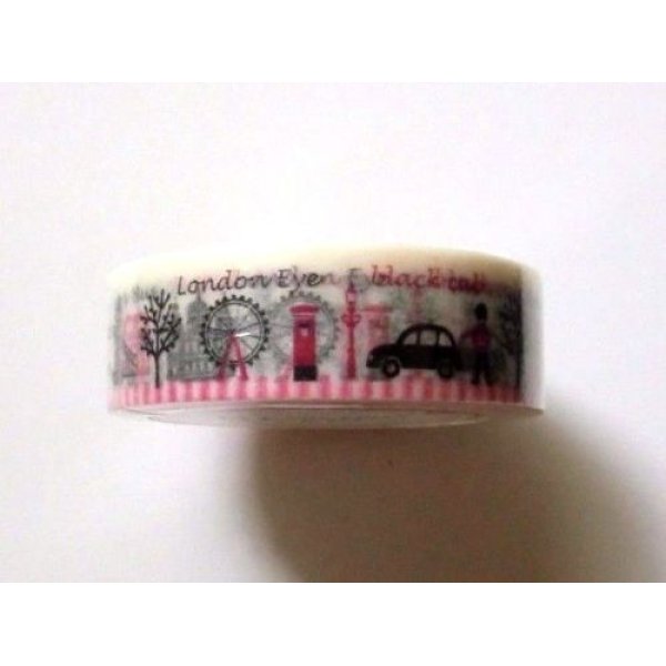 Photo2: Decorative Craft Washi Masking Tape Sticker World Traveling London Brand New (2)