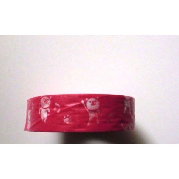 Photo2: Decorative Craft Washi Masking Tape Sticker Cat Dance Brand New Red (2)