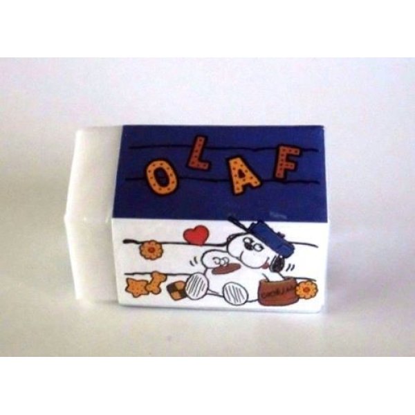 Photo3: Peanuts Snoopy Brother Olaf Eraser Brand New House Purple (3)