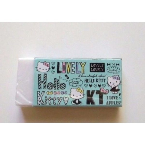 Photo1: Sanrio Hello Kitty Eraser Brand New Green White (1)