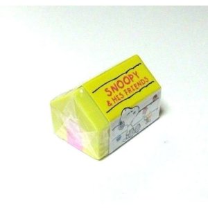 Photo: Peanuts Snoopy & his Friends Eraser Brand New House Yellow Pink