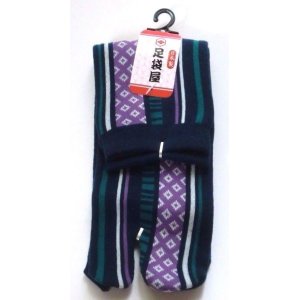 Photo: Japanese Geta Split-toe Tabi Socks Shibori Pattern Kimono Yukata New Navy Purple