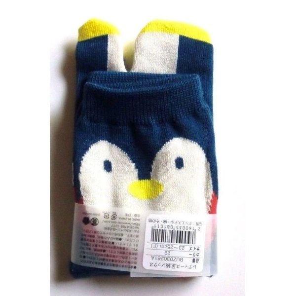 Photo2: Japanese Geta Split-toe Tabi Socks Penguin Pattern Kimono Yukata Brand New (2)