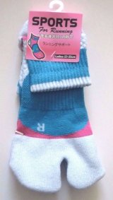 Photo: Japanese Geta Split-toe Tabi Socks Sports Running Blue Brand New