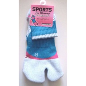 Photo: Japanese Geta Split-toe Tabi Socks Sports Running Blue Brand New